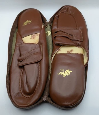 Zapatillas de viaje Jiffies para hombre años 70 con estuche con cremallera - Nuevo stock antiguo - Retro... Foto 1 de 4