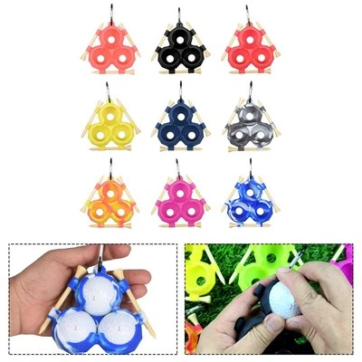 Karabiner bestückter Silikonhalter für zwei Golfbälle in verschiedenen Farben - Bild 1 von 4