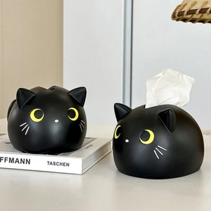 Sleeping Sitting Cat Tissue Box Ornament Tissue Storage Box Birthday Gift - Picture 1 of 9