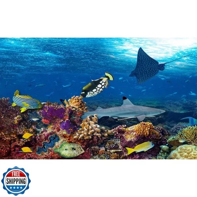 Фон для аквариума Under The Sea красочные кораллы и рифы морские обитатели рыбы T - Изображение 1 из 4