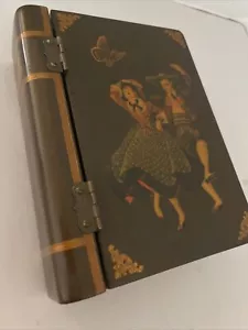 Austrian Jewelry Box Folk Dance Wood Hinged Art Keepsake Storage 7x5x2” Vintage - Picture 1 of 14