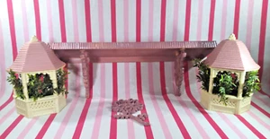 FAB 1970's 4pc Burwood & Homco Faux Wicker Shelf, Flower & Gazebo Wall Decor - Picture 1 of 24