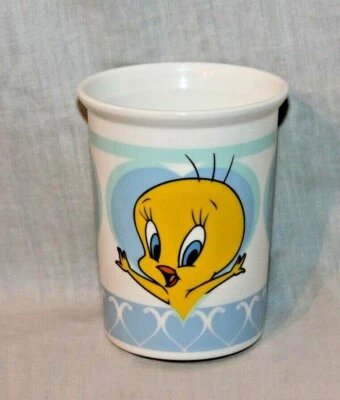 NUEVO EN PAQUETE VINTAGE 1999 TWEETY LOONEY TUNES TAZA DE PLÁSTICO WARNER BROS 4" de alto Foto 1 de 2