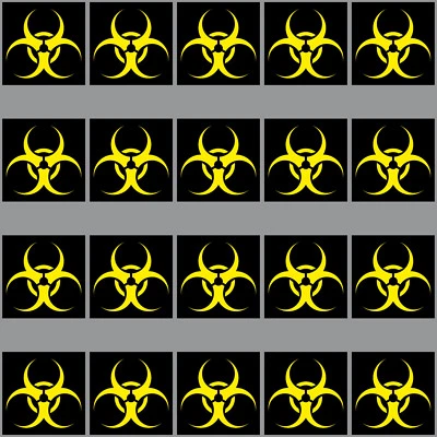 20 Aufkleber 3cm Biohazard Bio Gefahr Zeichen Symbol Mini Sticker RC Modellbau - Bild 1 von 3