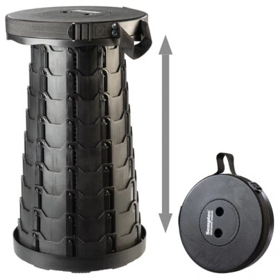 Semptec Tragbarer Teleskop-Hocker, höhenverstellbar, Trageriemen, bis 200 kg