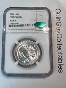1936 Gettysburg Commemorative 50c Half Dollar NGC MS63 CAC Beautiful Coin - Picture 1 of 3