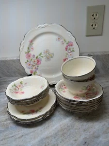 Homer Laughlin China Dinner Set Porcelain Virgina Rose USA VTG *Choice* - Picture 1 of 21