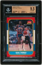 1986 Fleer Isiah Thomas BGS 9.5 Rookie Card RC Gem Mint HOF Detroit Pistons