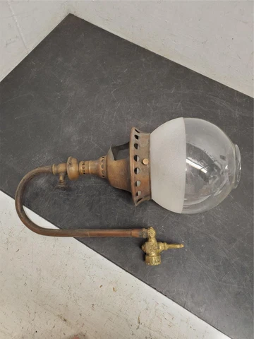 Vintage gas light wall Victorian brass copper sconce lamp original glass 1800's Cover
