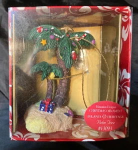 Adorno de palmera Island Heritage pintado a mano diseñador hawaiano nuevo en caja - Imagen 1 de 3