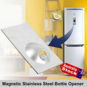 Stainless Steel Refrigerator Fridge Magnet Magnetic Bottle Beer Opener Home Bar - Picture 1 of 4