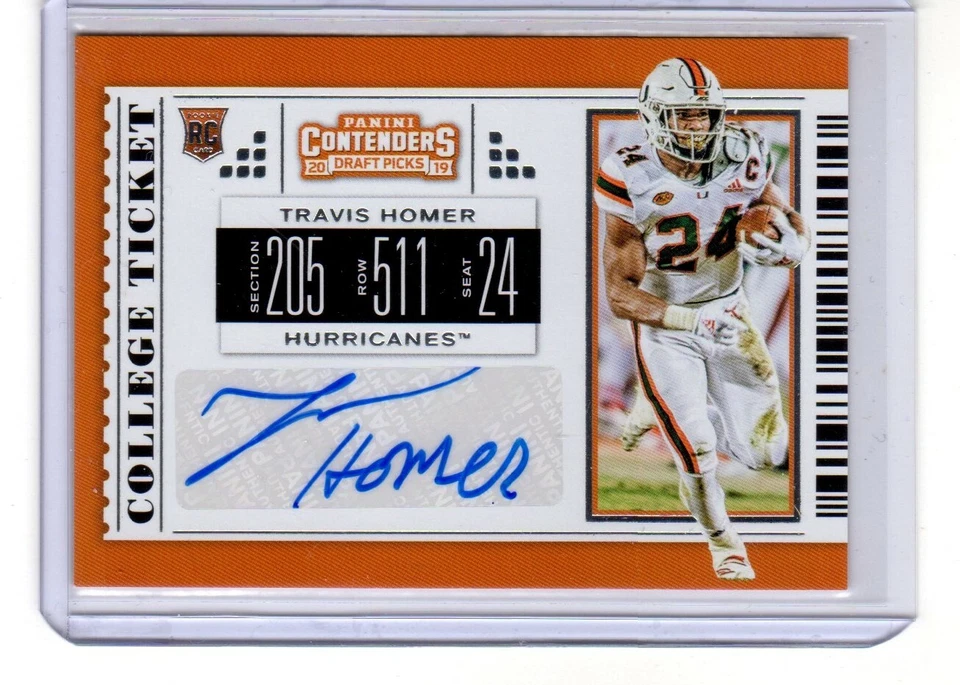 TRAVIS HOMER 2019 Contenders Draft Picks COLLEGE TICKET ROOKIE AUTOGRAPH #276 - Image 1 of 1