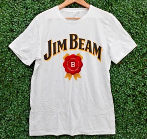 JIM BEAM The Standard Since 1795 'Drink Smart' White T-Shirt Tee Adult Size L - Picture 1 of 8