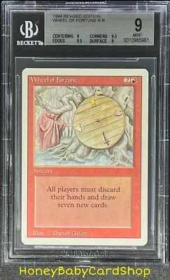 MTG 3rd Edition Revised 1994 Wheel of Fortune BGS 9.0Q++ (Quad++) Mint OldSchool - Image 1 of 4
