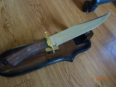 12" CHIPAWAY CUTLERY FIXED BLADE KNIFE VERY HIGH GRADE WOOD HANDLE 440HC S.S  - Image 1 of 4