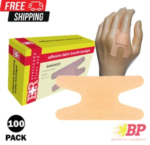 Ever Ready First Aid Adhesive Flexible Fabric Knuckle Bandages - 100 Pack