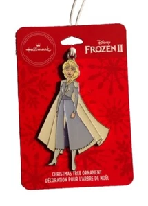 Hallmark Frozen II Elsa flat metal Christmas ornament on card NEW - Picture 1 of 1