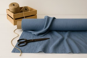 Blue-Gray (Crayola) Linen Blend Fabric by the Yard – Upholstery, Apparel, Crafts - Picture 1 of 10