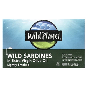 Wild Planet, Wild Sardines In Extra Virgin Olive Oil, Lightly Smoked, 4.4 oz - Picture 1 of 4