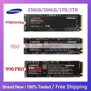 SAMSUNG SSD 970EVO Plus/980/990PRO 250/500GB 1TB 2TB PCIe3.0×4 For Laptop PC Lot - Afbeelding 1 van 19