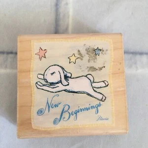 Inkadinkado Wooden Rubber Stamp Bunny Rabbit CArd Making Baby Shower Craft - Picture 1 of 3