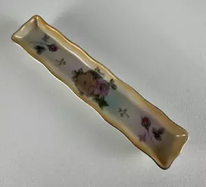Plato de baratija victoriano de porcelana rosas pintadas a mano RS Prusia - Imagen 1 de 7