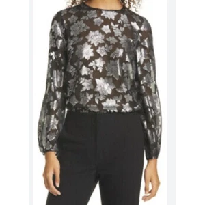 Gracia Sheer Leave Top Bluse Größe M Schwarz Neu mit Etikett Spitze - Bild 1 von 4