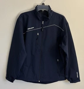 BAUER Team Lightweight Hockey Jacket Youth XL Navy Full Zip Warm-Up Zip Pockets - Picture 1 of 17