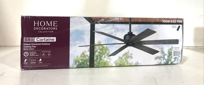 Home Decorators Cortaine 54in. Indoor/Outdoor Matte Black Ceiling Fan New (OPEN) - Image 1 of 3