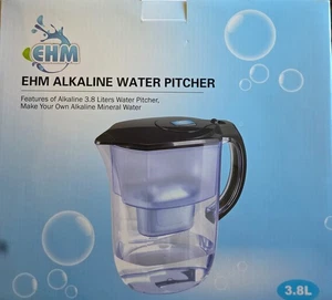 Healthy Alkaline Water Pitcher 3.8L - Activated Carbon Filter, Easy Grip Handle - Picture 1 of 5