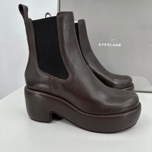Everlane The Puffa Stiefel Dunkelbraun Größe 9 Chelsea Knöchel 3,25" Grob Plateau - Bild 1 von 10