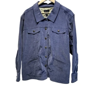 Denim & Co Corduroy Trucker Jacket Women 3x Blue Button Utility Cottagecore - Picture 1 of 17
