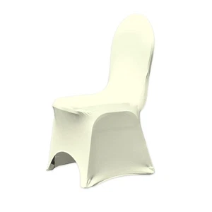 100 pc Ivory Spandex Banquet Chair Covers Wedding Reception bb - Picture 1 of 8