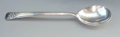Original Rogers DELUXE PLATE Teaspoon Soup Sugar Round Spoon MOUNTAIN ROSE - Image 1 of 4