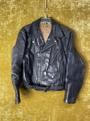 VTG 1950s Genuine SheepHide Motorcycle Leather Jacket Men's - Image 1 of 4