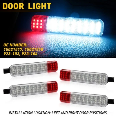 4x LH&RH LED Door Courtesy Lights Blue+White For Cadillac Escalade Hummer H4 - Image 1 of 4