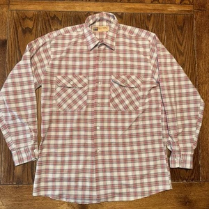 VTG Big Mac Mens XL Gray Red Yellow Blue Plaid 80’s Long Sleeve Button Up USA - Picture 1 of 6