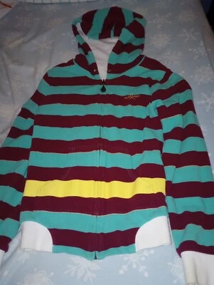 Sudadera con capucha reversible a rayas y2k volcom de colección para mujer "hamburguesa" talla M Foto 1 de 4