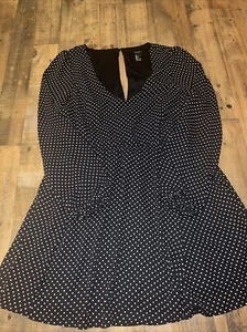 Forever 21 Dress Womens Black Polka Dot Long Sleeve Casual Dress - Size Large - Picture 1 of 7