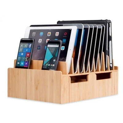 MobileVision Bamboo 10-Port Charging Station & Docking Organizer for Smartpho... - Image 1 of 4