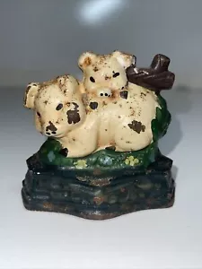 Small Original, Vintage Cast Iron Door Stop.. Mum And Baby Pigs (2-244) - Picture 1 of 2