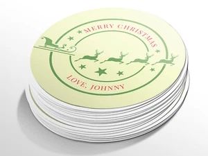 Personalised Christmas round sticker labels, custom stickers - Picture 1 of 7