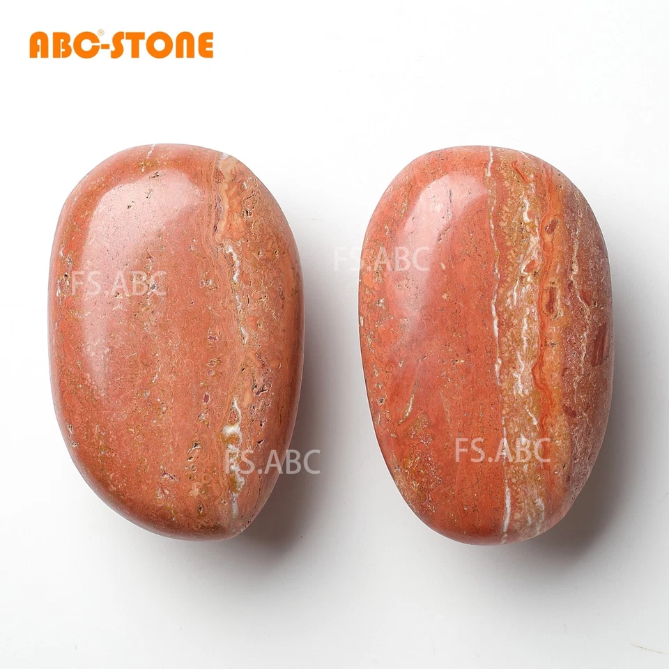 2件装天然红色石灰石门把手装饰复古门把手 — 第 1/4 张图片