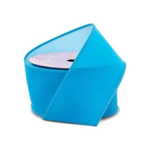 Peacock Blue Softique Wired Flocked Ribbon - 2 1/2in. x 10 Yards (pm561558170) - Picture 1 of 1