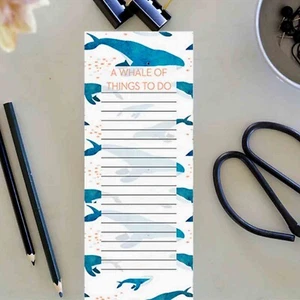 A WHALE OF THINGS TO DO Magnetic Shopping List Jotter Notepad Lined Memo Pad - Picture 1 of 2