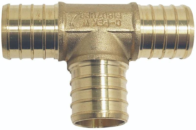 NEW APOLLO APXT34  PEX 3/4" TEE BRASS BARB CRIMP PLUMBING FITTING 7003627 - Image 1 of 1
