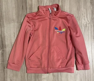 Adidas Primeblue Kids Zip Jacket - Stylish Pink Sportswear 4T - Picture 1 of 7
