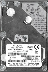 Hitachi DK229A-10 10GB 2.5" IDE Hard Drive For Parts or Repair PLEASE READ - Picture 1 of 2