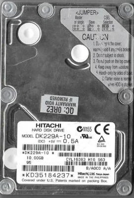 Hitachi DK229A-10 10GB 2.5" IDE Hard Drive For Parts or Repair PLEASE READ - Image 1 of 2