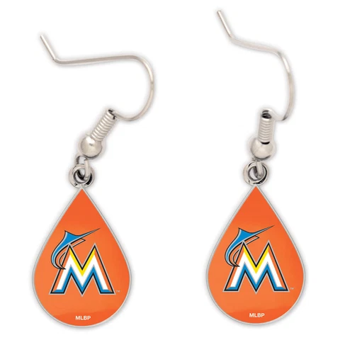 Miami Marlins Tear Drop Earrings Cover